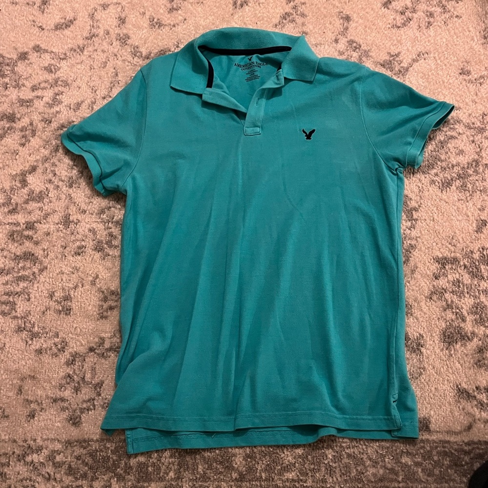 American Eagle Mens Cotton Athletic Polo Shirt Mens Size Medium